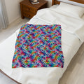 Bespattered Facade Neon Animal Print Velveteen Plush Blanket | 3 Sizes