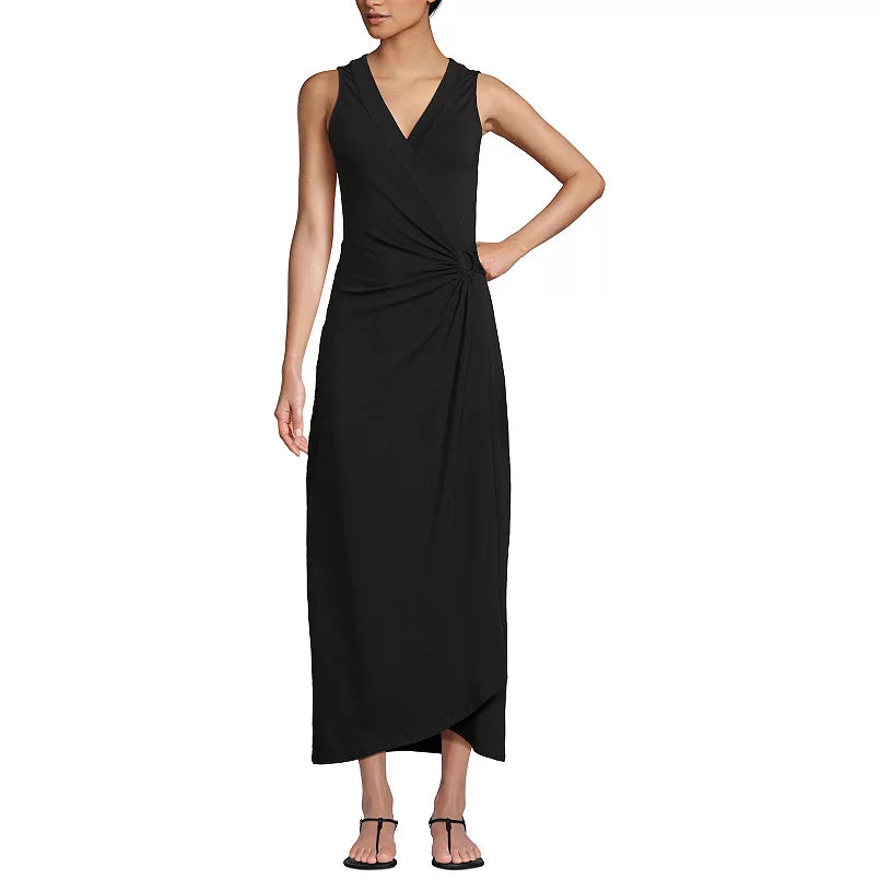 Lands End Womens Lands End Sleeveless Tulip Hem Maxi Dress, L/ 14-16