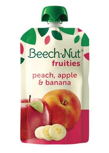 Beech-Nut Baby Food Pouches Peach Apple Banana Fruit Puree Baby & Toddler Food 3.5 oz (12 Pack)
