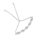 .925 Sterling Silver Miracle Set Diamond Accented Infinity Hearts 6â€-9â€ Adjustable Bolo Bracelet (H-I Color, I2-I3 Clarity)