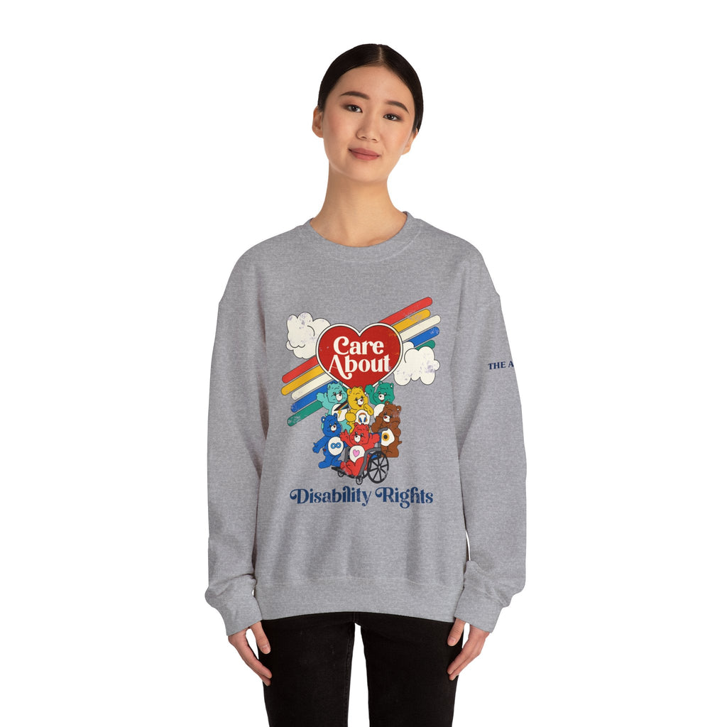 Care About Disability Rights - Retro 80s Vibe - Unisex Heavy Blend™ Crewneck Sweatshirt