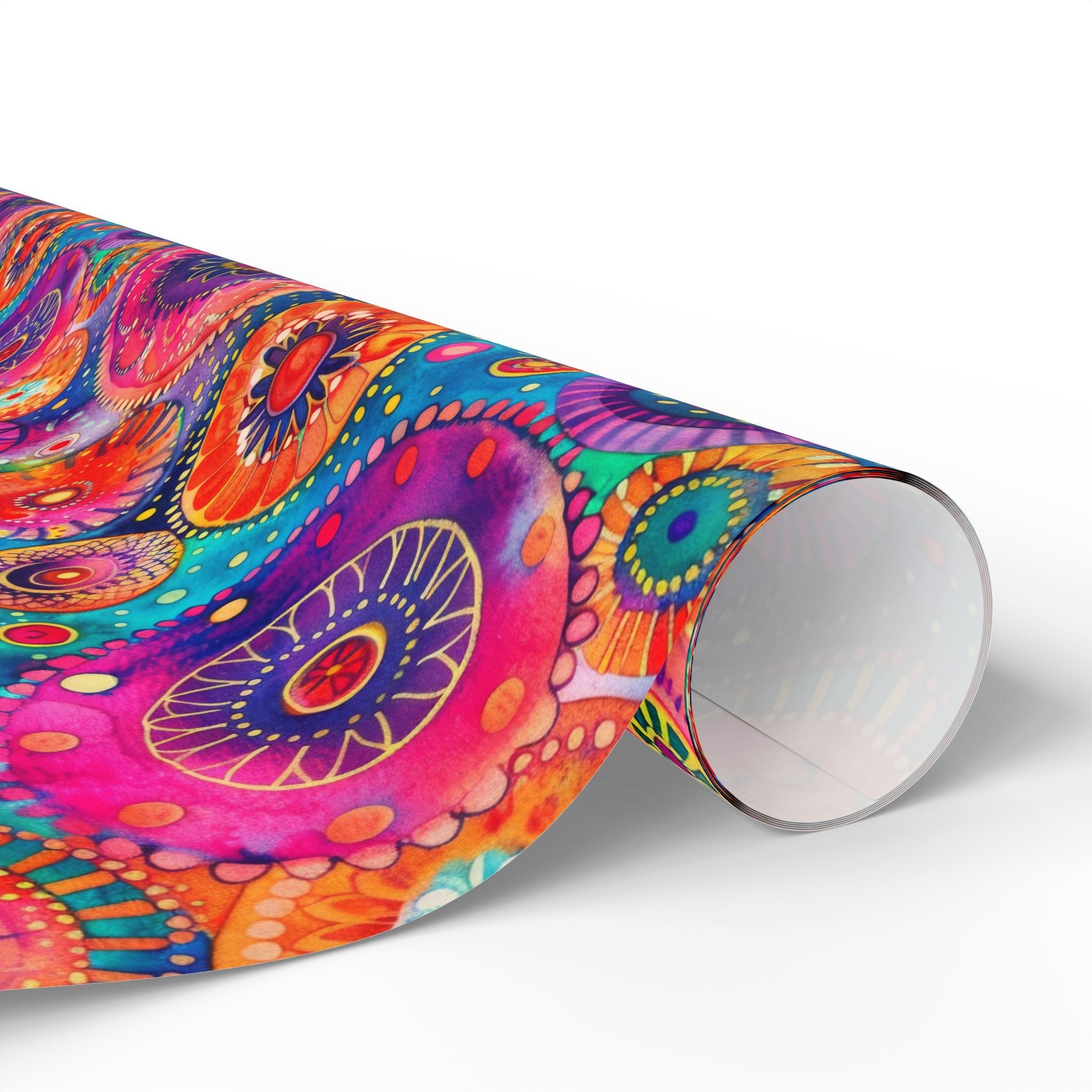 Bespattered Facade Colorful Circles Wrapping Paper | Three Sizes | Glossy or Matte