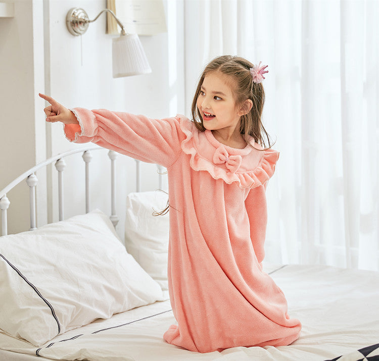 Flannel Pajamas for Girls and Middle-aged Children