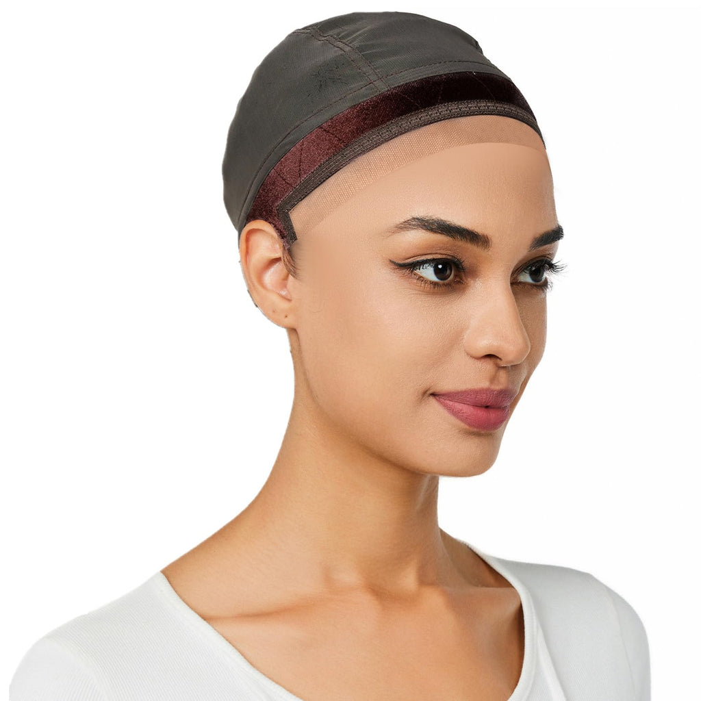 Wig Cap Wig Grip Cap for Keeping Wigs in Place Non Slip Wig Cap with Velvet Wig Grip Band Make Your Wig Be Glueless Wig Caps for Women (Brown S)