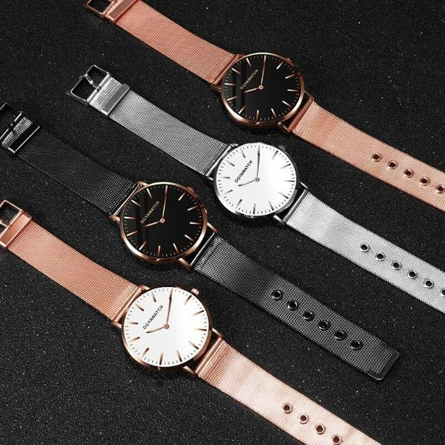 New OGY Mesh Band Watch - Slim, Stylish Quartz Timepiece