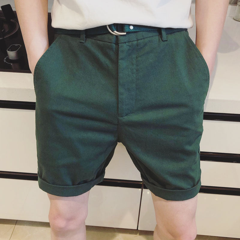 Trendy Men's Fashion Suit Shorts - All-Match Five-Point Pants