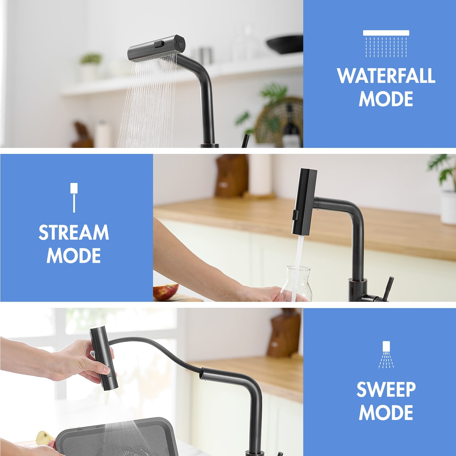 Touchless Kitchen Faucet, Hands Free Automatic Smart Kitchen Faucet, Stainless Steel Touchless Kitchen Faucet