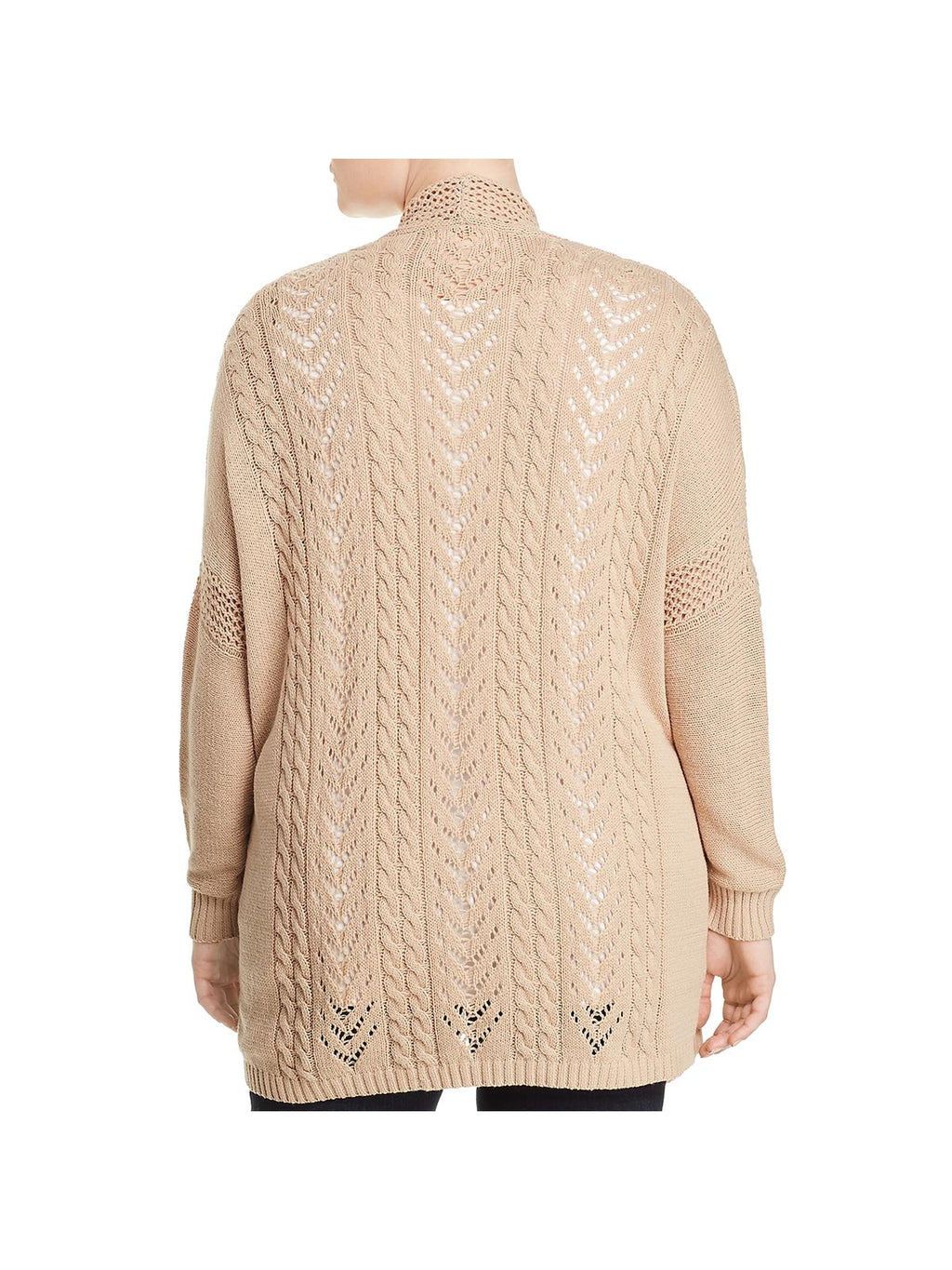 One A Womens Plus Long Sweater Open-Front Sweater