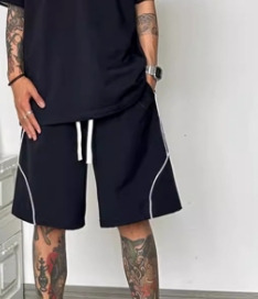 Loose Casual Five-point Stripe Overalls Shorts Pants