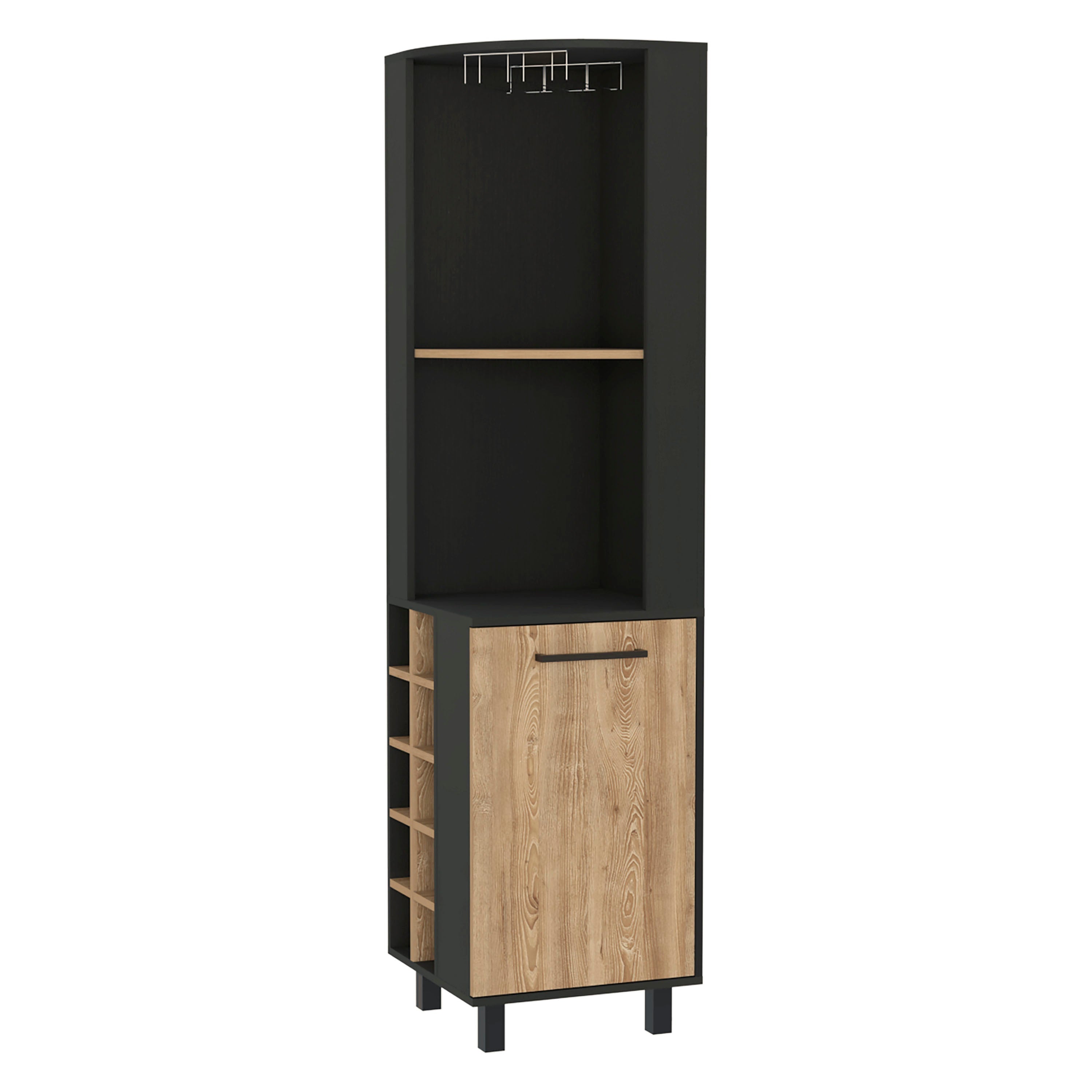 Hamden 10-Bottle 1-Shelf Bar Cabinet Wenge and Pine