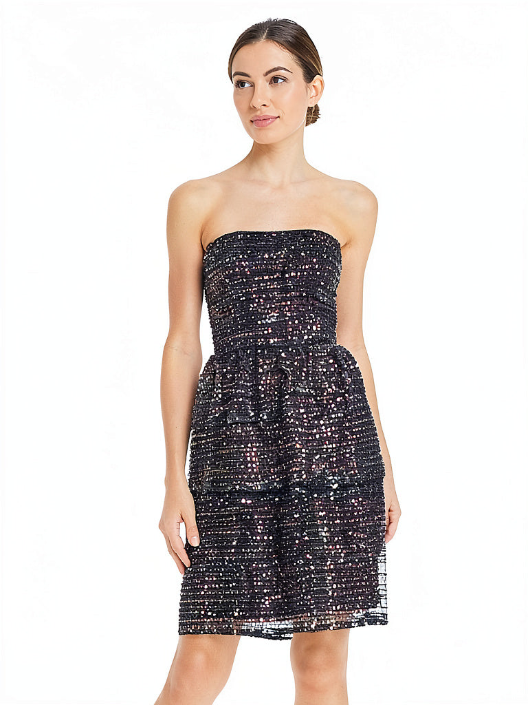 Aidan by Aidan Mattox Strapless Sequined Dress, Size 2