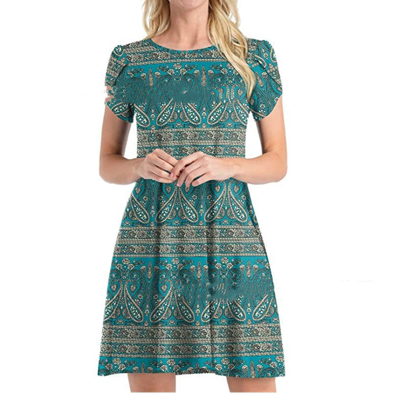 Printed Pocket Dress for Women