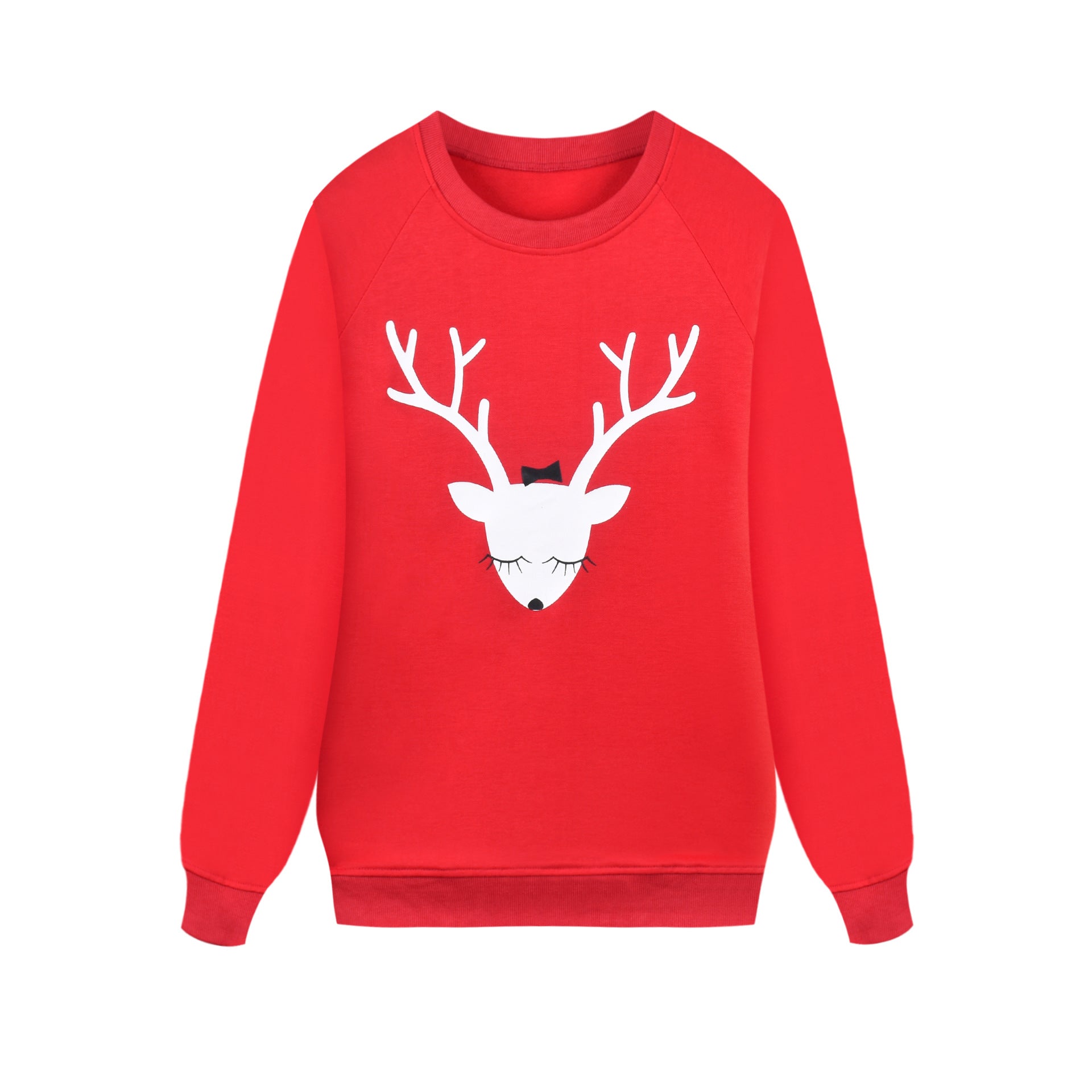 Christmas Family Matching Red Hoodie with Deer Print