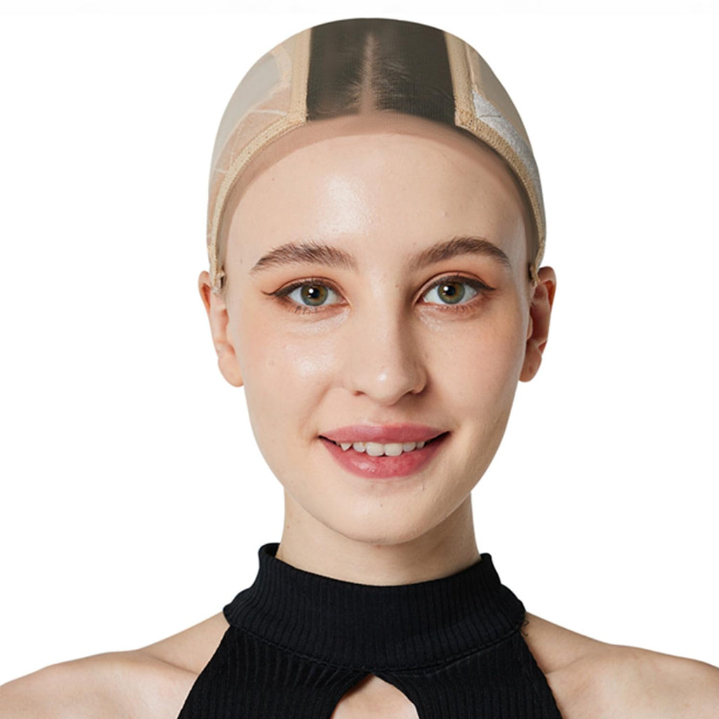 Xiushumyi Lace Wig Cap for Women Adjustable Wig Grip Cap with Velvet for Lace Front Wigs Non Slip Wig Cap Make Your Wig Be Glueless Wig Gripper for Keeping Wigs In Place(Nude)