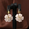 925 Silver Flower Crystal Hoop Earrings (2020 New Style)