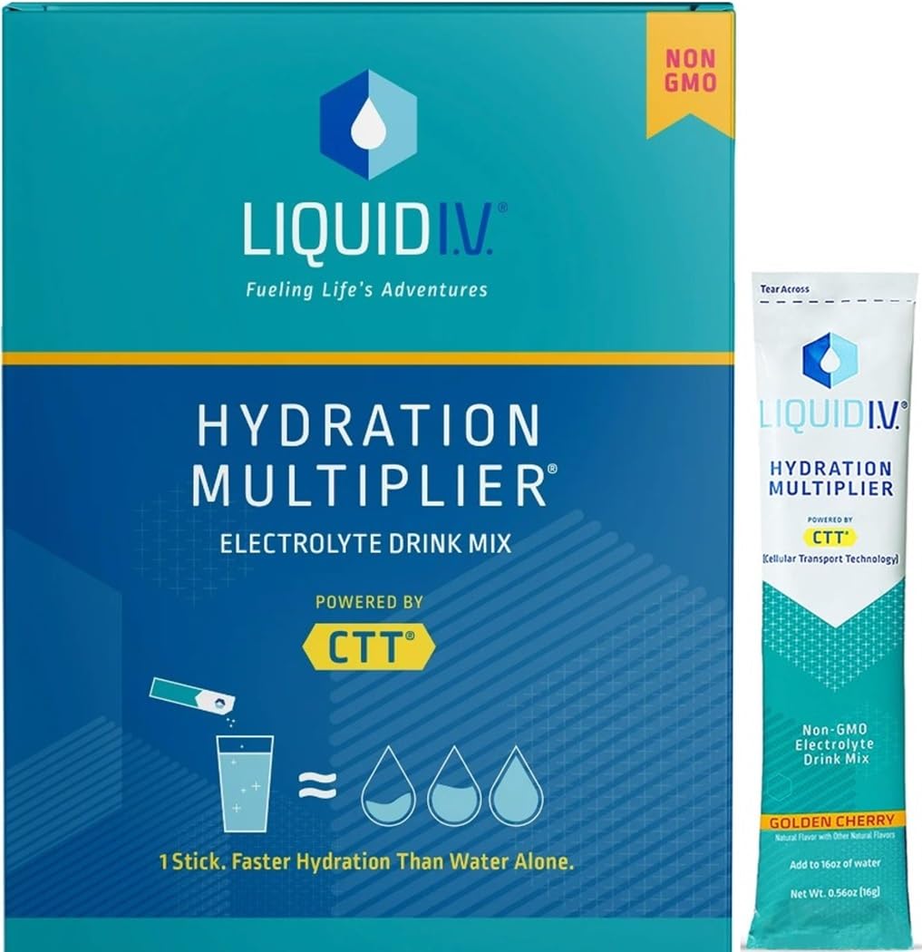 Liquid i.v. Hydration multiplier electrolyte drink mix Golden Cherry 30 packets
