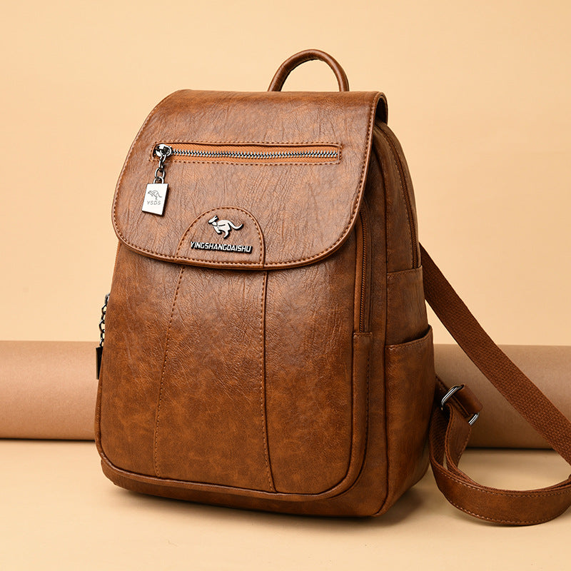 New Women’s Leather Backpack - Stylish Anti-Theft Travel Bag