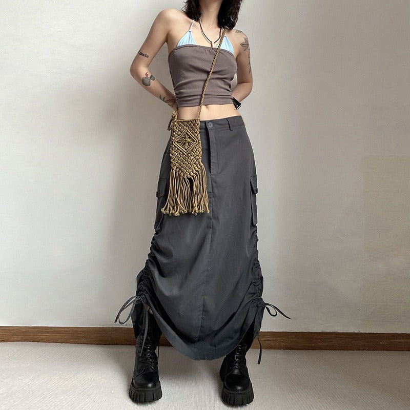 Women's Solid Color Pleated Skirt for Casual Wear