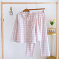 Couple's Cotton Long-sleeved Pajamas Loungewear Set