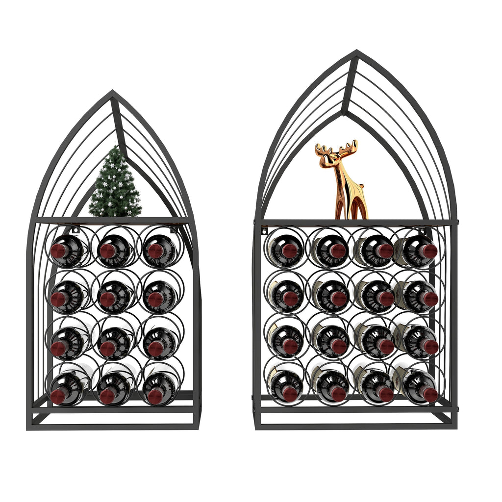 Sailboat Shaped Wine Cabinet Rack, 2 Piece Display Rack, Freestanding Wine Cabinet with Bottle Storage, Spirits and Wine Home Bar, Kitchen, Dining Room Storage Rack