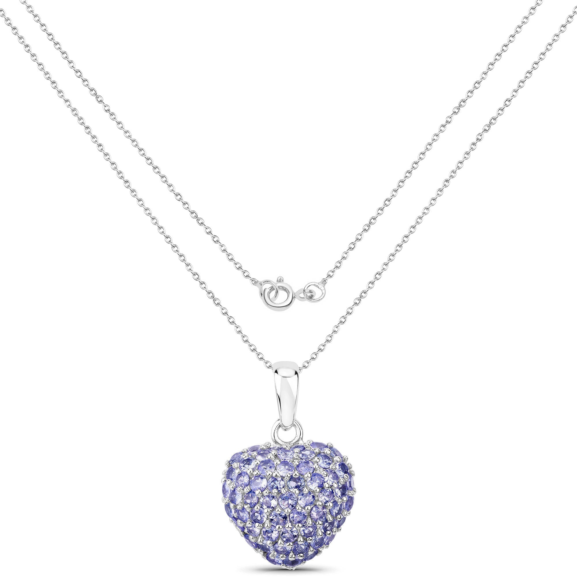 7.00 Carat Genuine Tanzanite .925 Sterling Silver Pendant