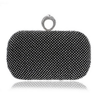 Diamond-Studded Evening Clutch Bag with Chain