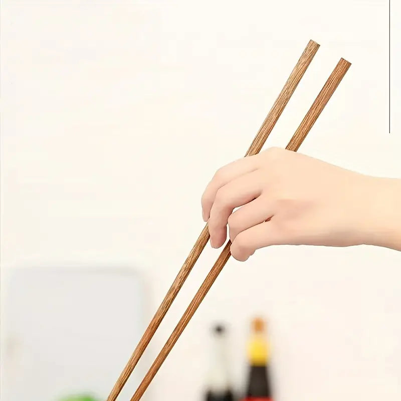 1 Pair Long Wooden Chopsticks for Noodles and Frying