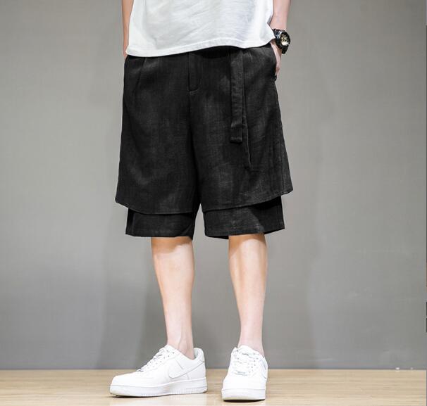 Men's Plus Size Casual Loose Linen Five-Point Shorts