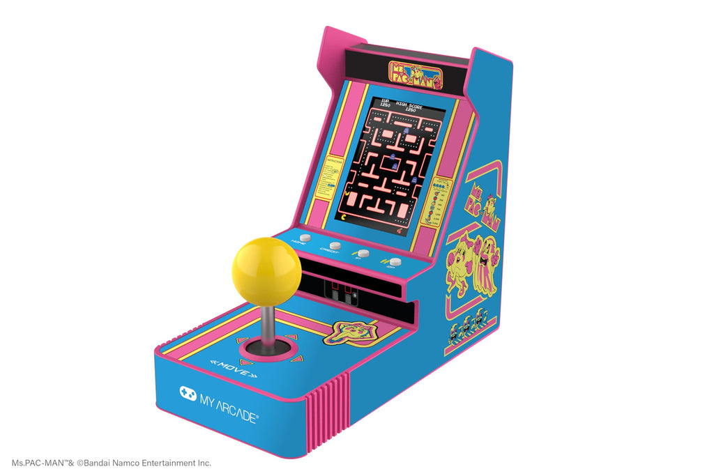 My Arcade Ms. Pac-Man Joystick Player: Mini Arcade Game Console Officially Licensed Portable Fun Game for Kids and Adults