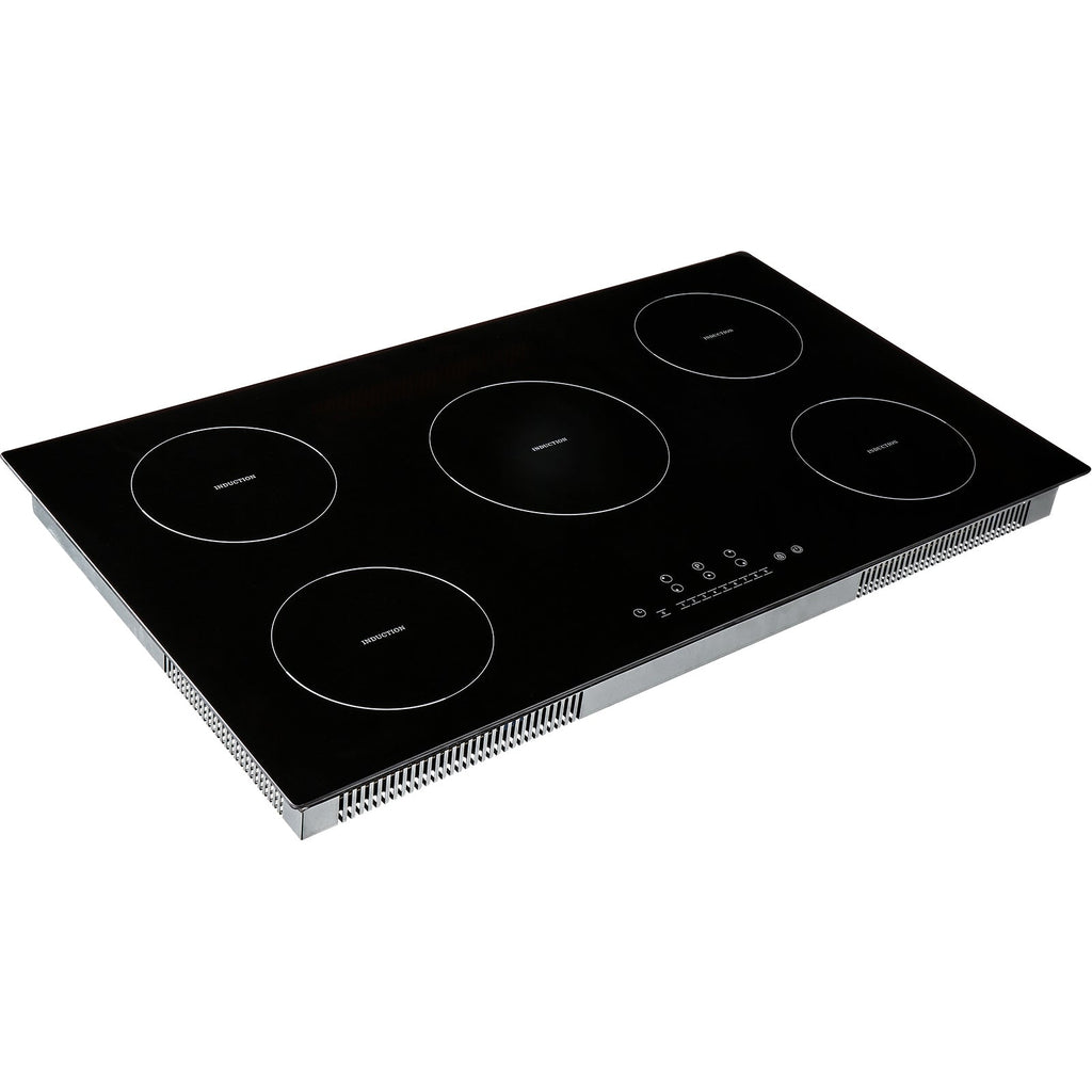 Electric Cooktop, 5 Burners, 36'' Induction Stove Top, Built-in Magnetic Cooktop 9200W, 9 Heating Level Multifunctional Burner, LED Touch Screen w/ Child Lock & Over-Temperature Protection