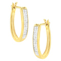 10K Yellow Gold 1/2 Cttw Invisible Set Princess-cut Diamond Hoop Earrings (H-I Color, SI2-I1 Clarity)