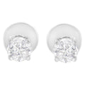 14K White Gold 1/2 Cttw Pie-Cut Diamond Solitaire Stud Earrings (H-I Color, SI1-SI2 Clarity)