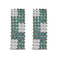 14K Yellow Gold 2 cttw White and Treated Blue Diamond Earrings (H-I, SI1-SI2)