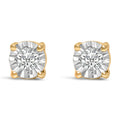 .925 Sterling Silver 1/10 Cttw Round Brilliant-Cut Lab Grown Diamond Miracle-Set Stud Earrings (F-G Color, VS1-VS2 Clarity)