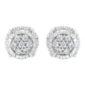 .925 Sterling Silver 1/3 cttw Round-cut Diamond Floral Stud Earring (I-J Clarity, I3 Color)