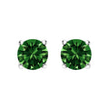 14K White Gold 1.0 Cttw Lab Grown Green Diamond Classic Solitaire Stud Earrings