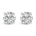 14K White Gold 4.0 Cttw Round Lab Grown Diamond Solitaire Stud Earrings with Screw Backs