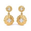 14K Yellow Gold Plated Sterling Silver 1/2 Cttw Lab Grown Diamond Rose Motif Drop Earrings