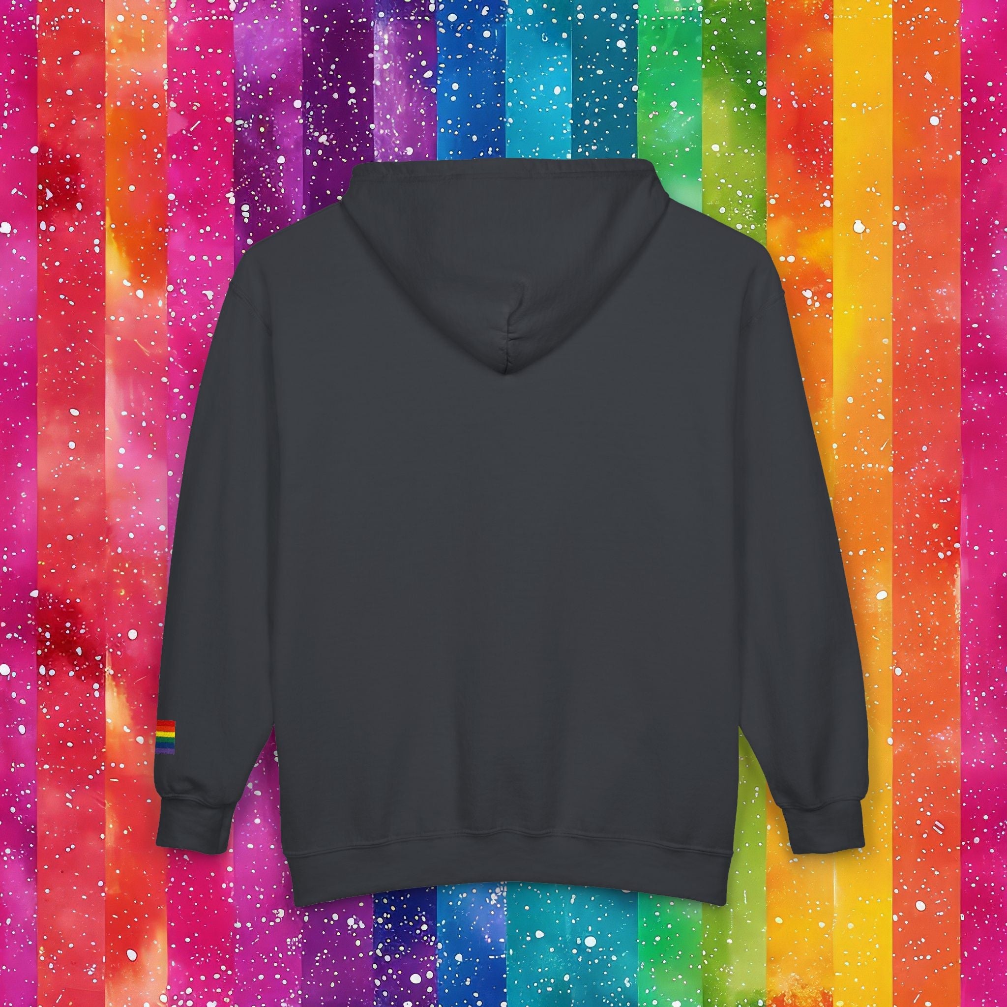 Bespattered Facade Rainbow Proud LGBTQ+ Pride Embroidered Full-Zip Hoodie