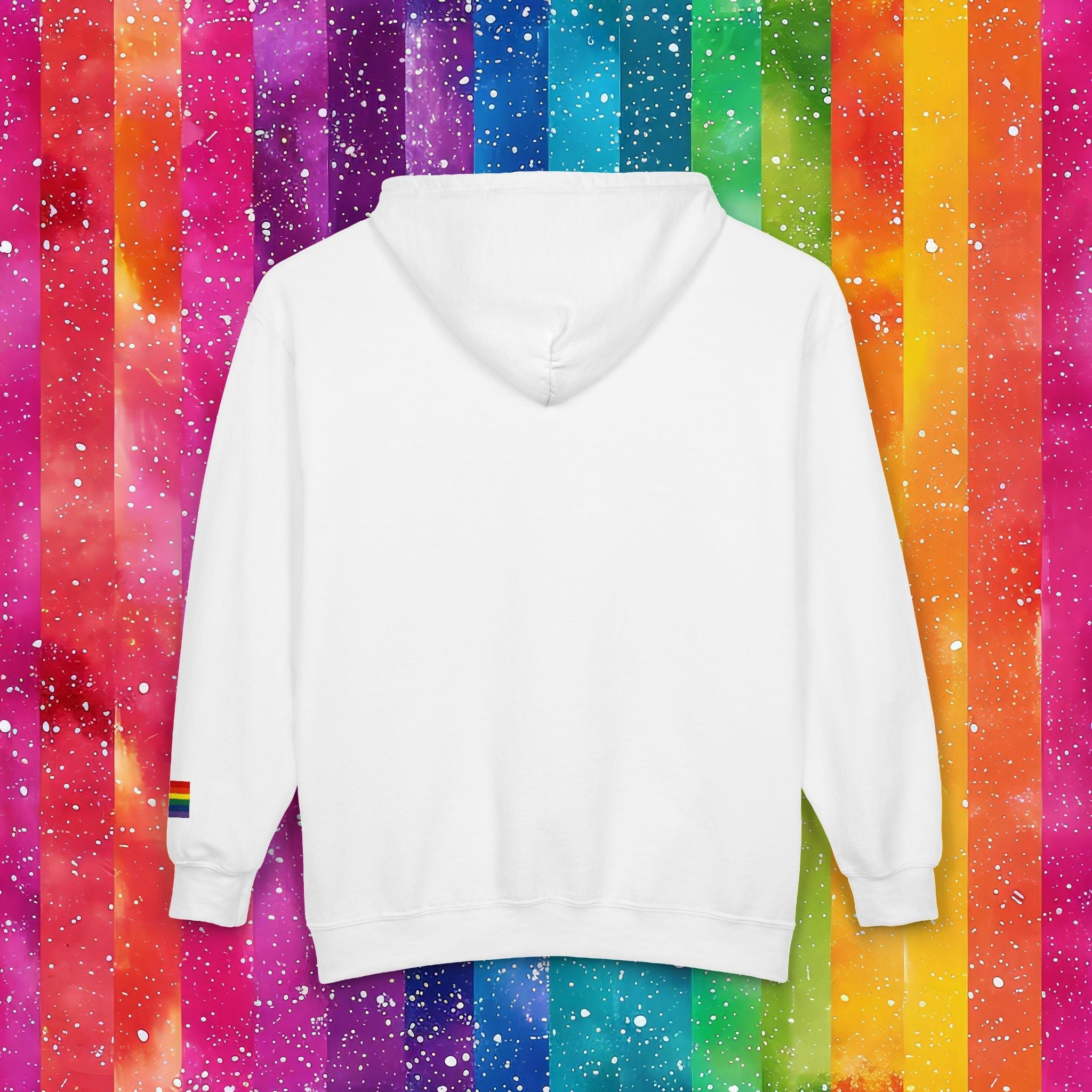 Bespattered Facade Rainbow LGBTQ+ Pride Embroidered Full-Zip Hoodie