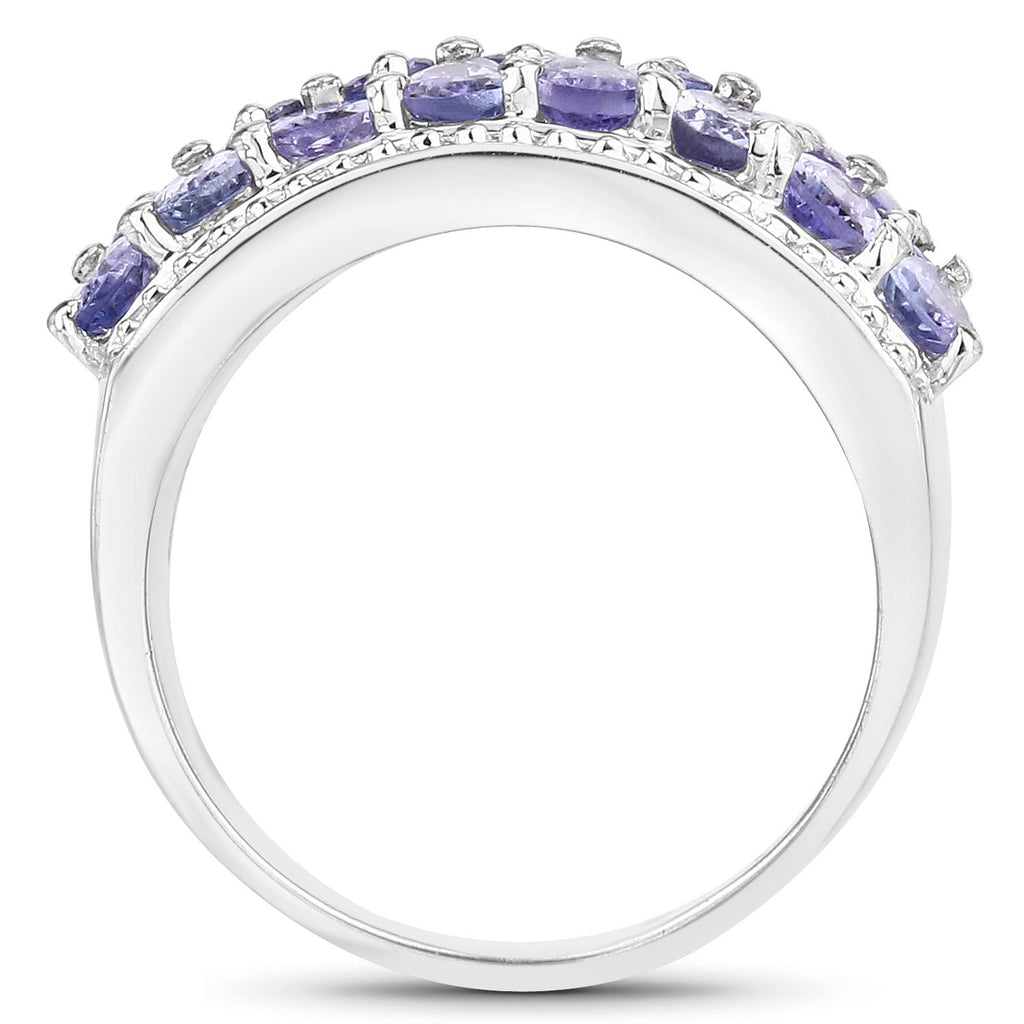 2.59 Carat Genuine Tanzanite .925 Sterling Silver Ring