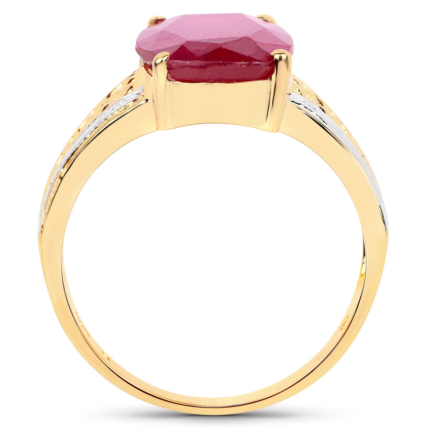 7.50 Carat Glass Filled Ruby .925 Sterling Silver Ring
