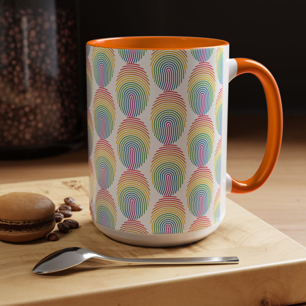 Bespattered Facade Rainbow Fingerprint Mug | Eight Colors | 11oz or 15oz