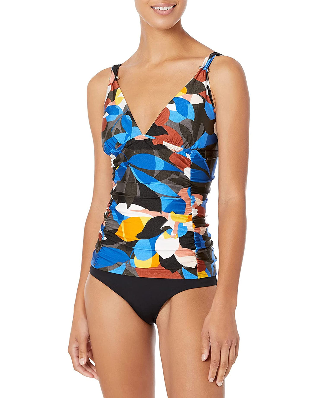 Calvin Klein Womens Standard Barbell Tankini Top, Size XL