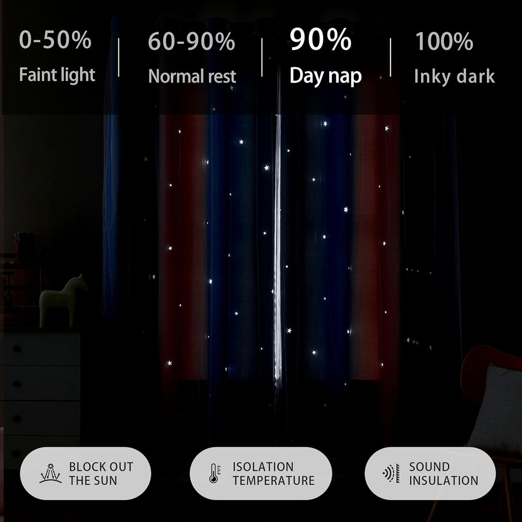 XiDi Dream Star Blackout Curtains W52x L72