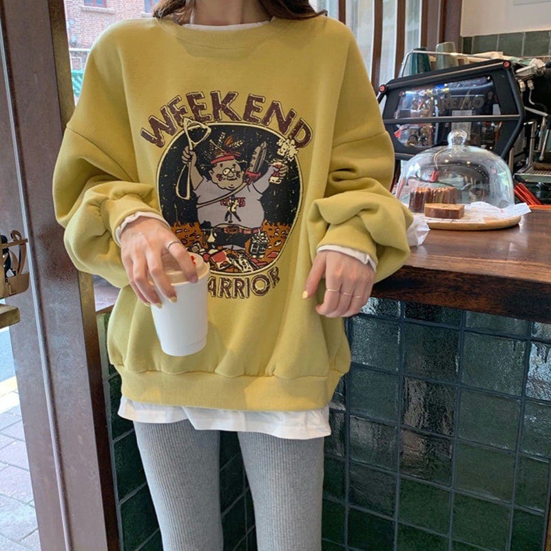 Thickened Loose Round Neck Long Sleeve Sweatshirt