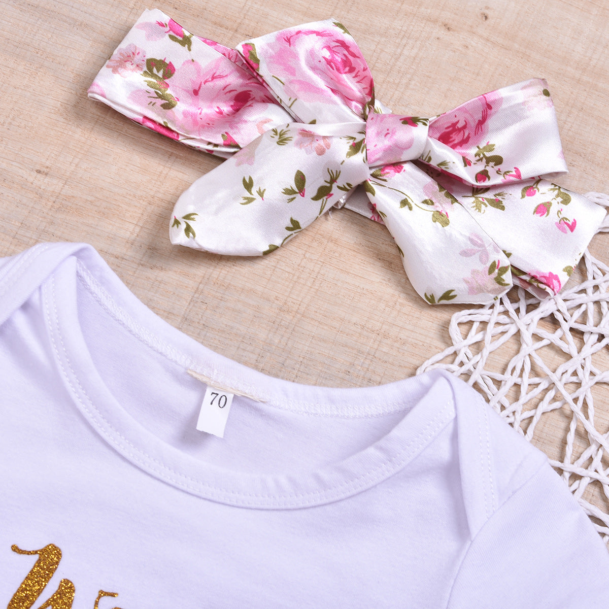 2019 Summer Baby Girl Short Sleeve Romper Set