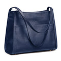 Kattee Genuine Leather Tote Bags for Women Soft Leather Shoulder Purses and Handbags Navy