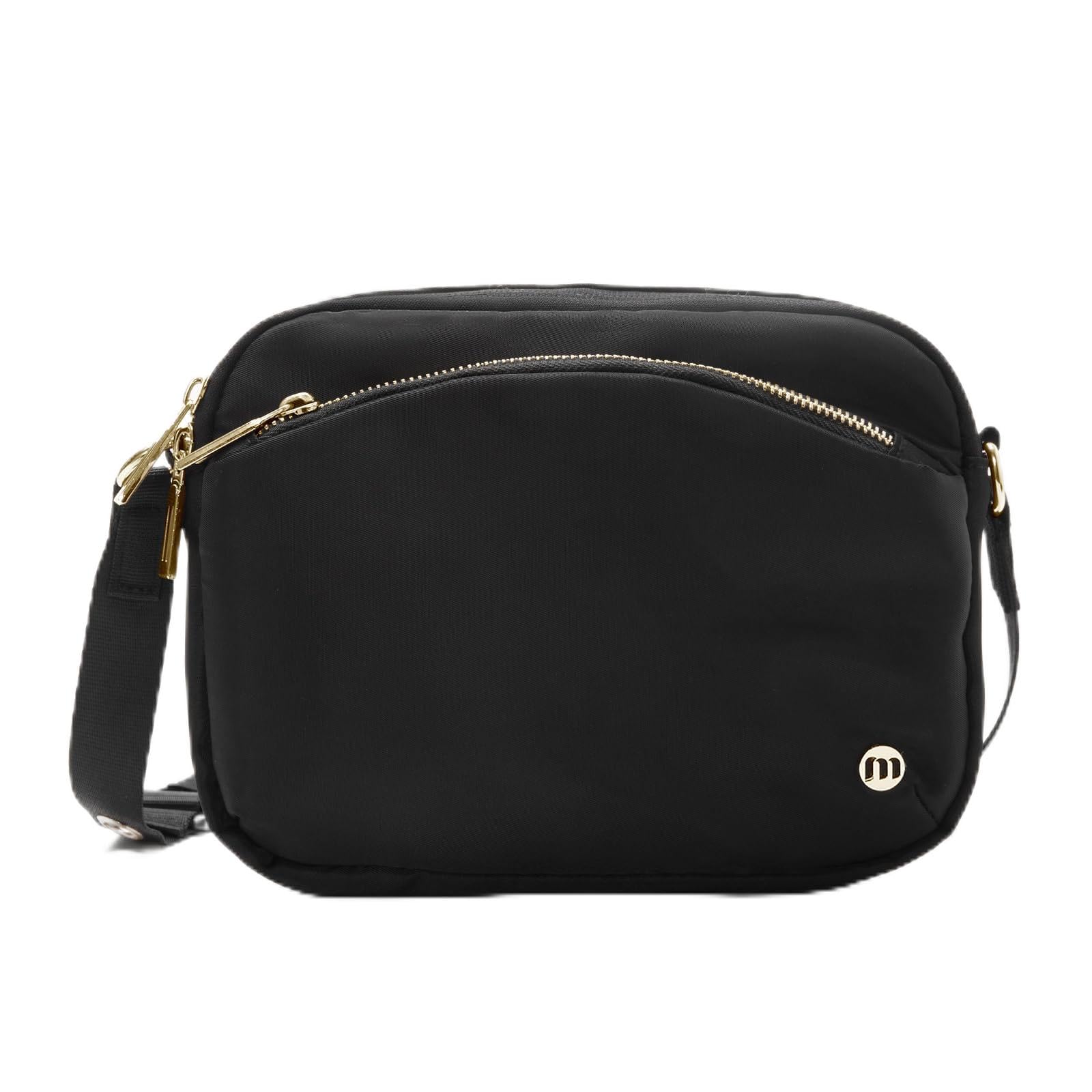 MAMONA Zip Small Crossbody Bags for Women Crossbody Bags with Adjustable StrapWaterproof Traveling Nylon Crossbody Bag(Gold Zip)