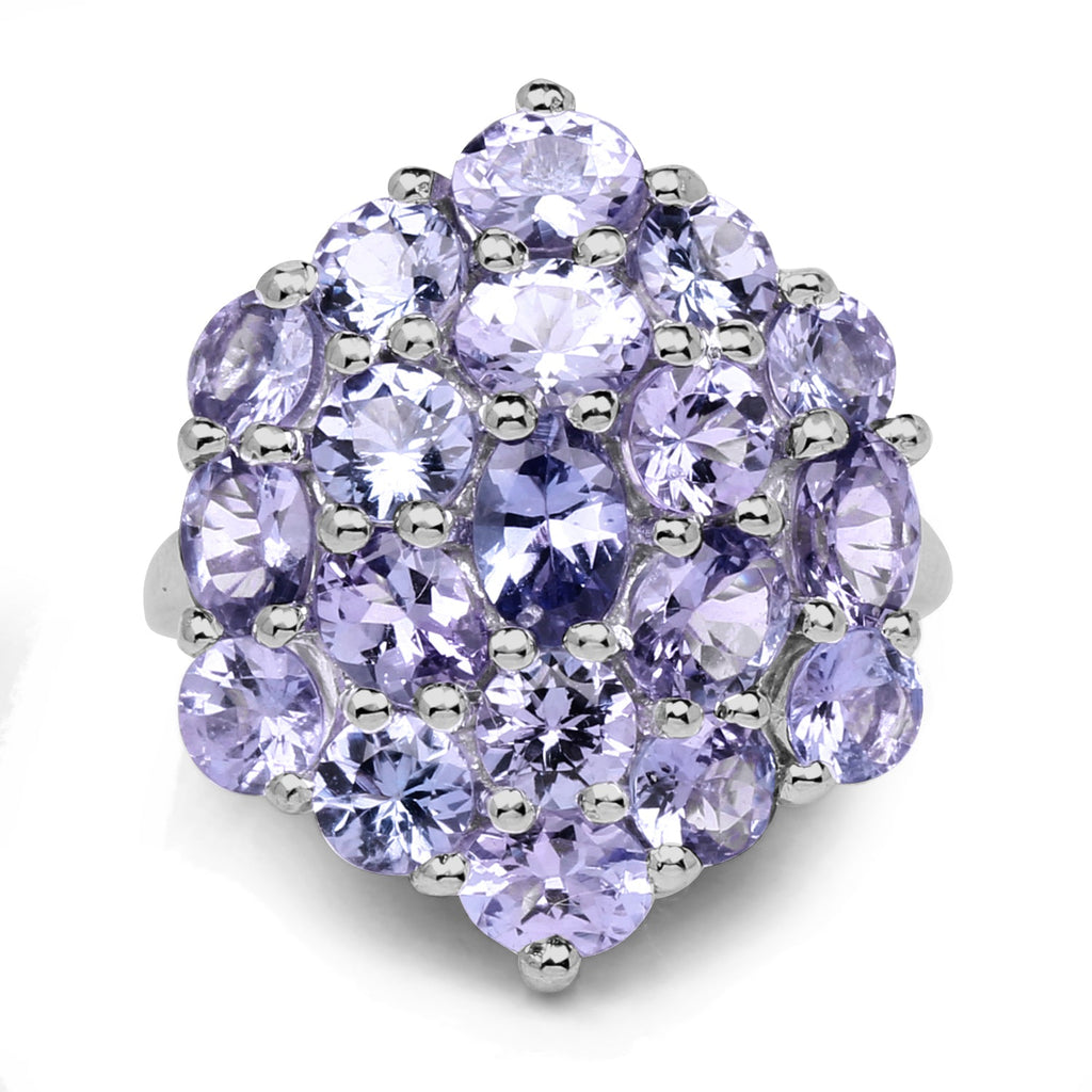 5.28 Carat Genuine Tanzanite .925 Sterling Silver Ring